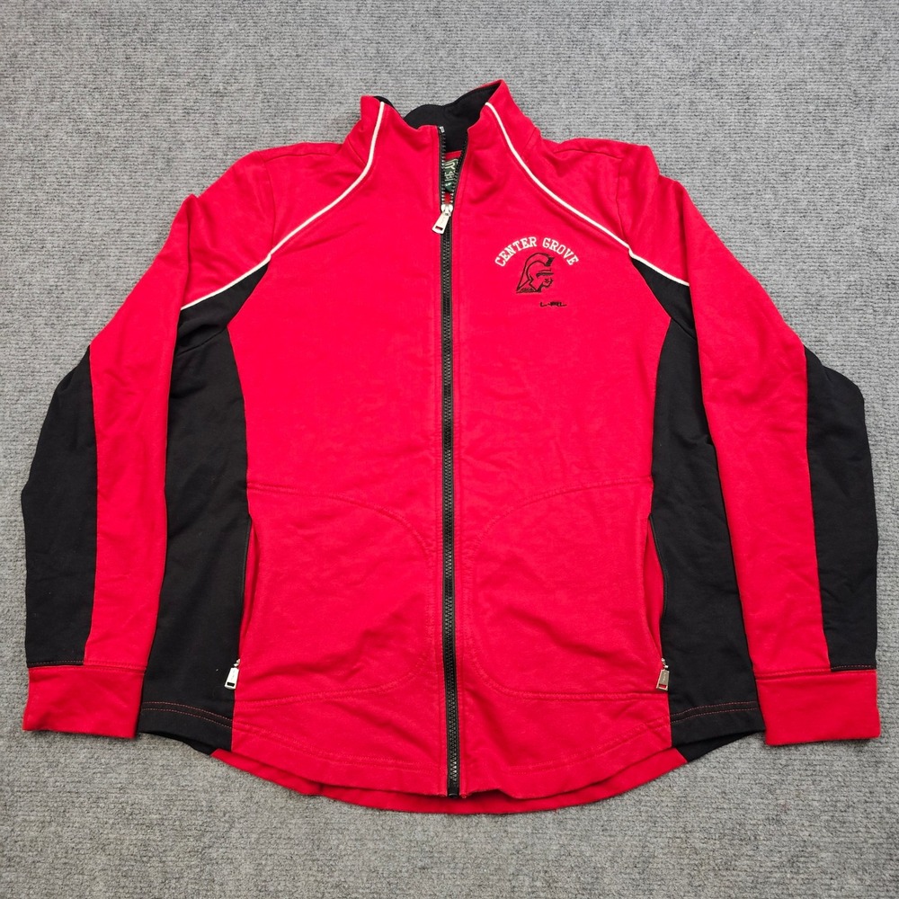 Lauren Ralph Lauren Track Jacket Womens XL Red Black Center Grove Sporty Y2K